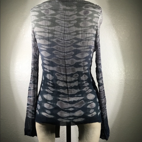 NWT Viviana Uchitel Blue Lavand Blouse Sz 3 - Picture 4 of 5